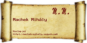 Machek Mihály névjegykártya